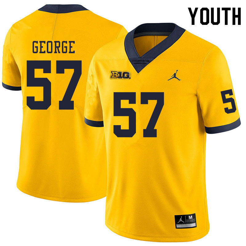Youth #57 Joey George Michigan Wolverines College Football Jerseys Sale-Yellow